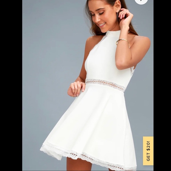 Lulus white lace skater dress size S - Picture 2 of 6